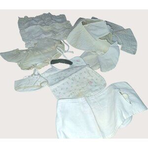 Antique Creepy Doll Clothing Accessories Bonnets Bibs Booties